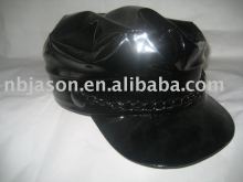 party leather men's hat /leather aviator hat / black leather hat