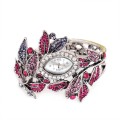 Fesyen retro 2015 berwarna bunga Rhinestone logam Watch