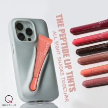 Elegant Lip Makeup in Rich Wine Red