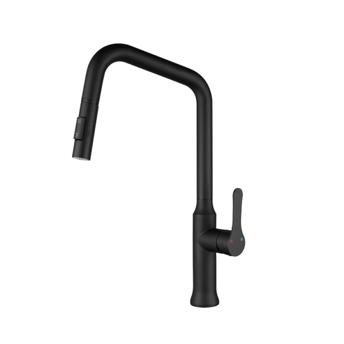 Matt Black Faucet Zinc Alloy Pull-down Kitchen