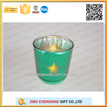 Tea light electroplated glass candle holder shot glass