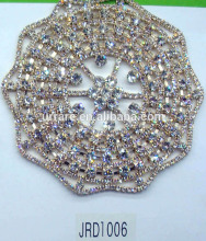 Fashionable Handmade Gold Rhinestone Chain Clothing Flower