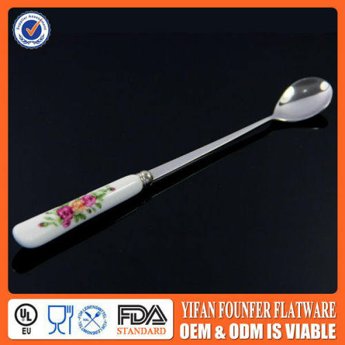 High Temperature Resistance Ceramic Handle Ice Spoon