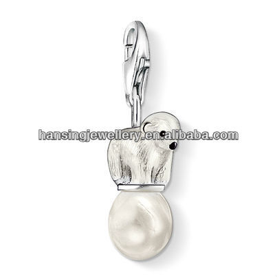 2014 Exquisite kawaii white bear pearl pendant