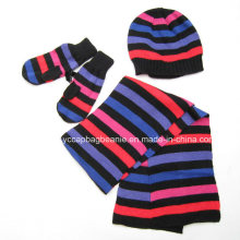 100%Acrylic Fashion Children Hat Scarf Glove Sets