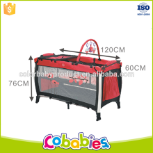 Good quality second layer foldable aluminum baby travel cot Baby playpen