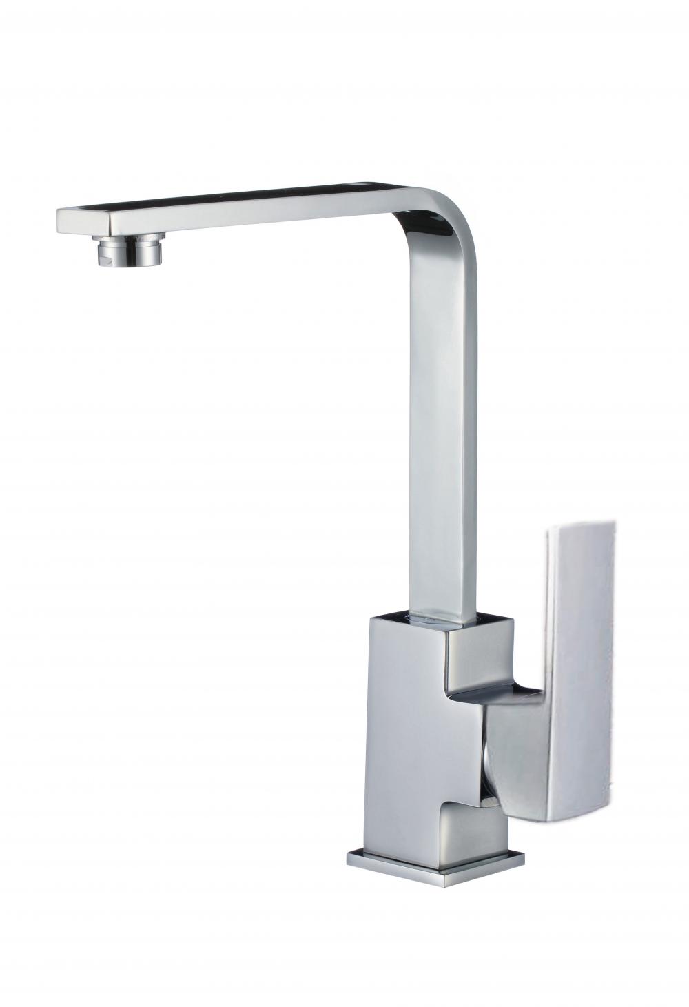 Square Brass Single Handle Kitchen Faucet