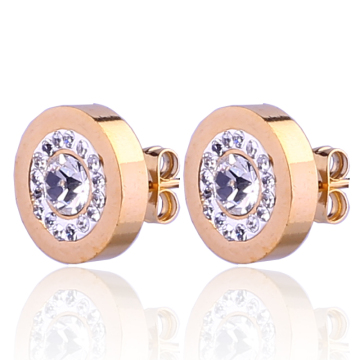 Gold Crystal Bridal Earrings, Gold Stud bridal crystal earrings