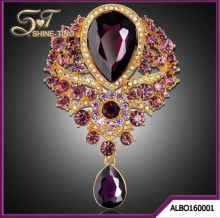 Purple gemstone fancy brooch pin