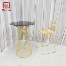 Luxury Golden Metal Cowhide Bar Stools for Home & Wine Cellars