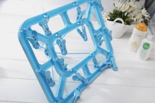 High Quality Plastic Drying Hanger Laundry Hanger with 18 clips for Sock Clothes