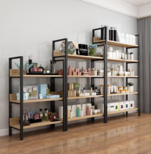 Multi-functional Metal Bookshelf Speakers Wood Bookcase for Living Room