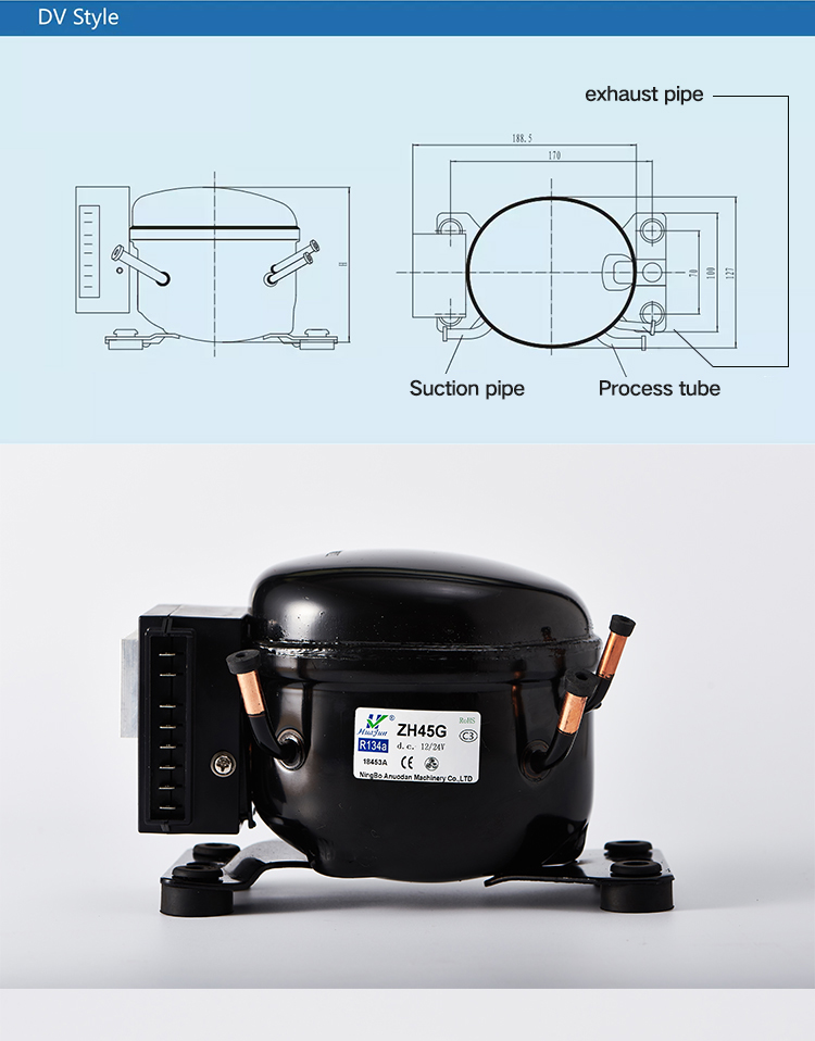 R134a Refrigerator 12V DC Compressor For Mini Fridge