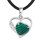 Malachite Love Heart Birthstone Pendante Colliers de pierre précieuse pour les femmes