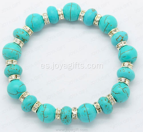 Brazalete de piedras preciosas joyería étnica moda turquesa pulsera