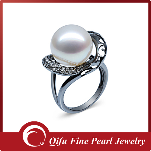 Fashion 18K Black Gold Southea Pearl Ring