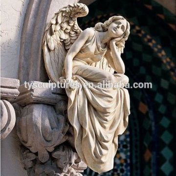 Decorative handmade stone romantic hanging yong angel statue marble sculpture
