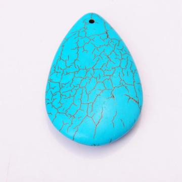 Turquoise Waterdrop Semi Precious Stone Jewelry Pendant 55x35MM