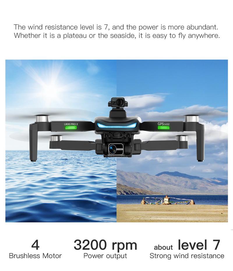 L800 PRO2 360 Laser Obstacle Avoidance Three Axis Gimbal Brushless GPS HD Aerial Photography Folding Quadcopter