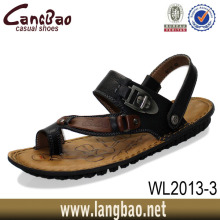 2014 Fashion Genuine Leather men leather slippers sandals