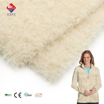 Wholesale Comfortable 100% Polyester Dyeing Plush Knitted Fleece Fabric for Cloth
