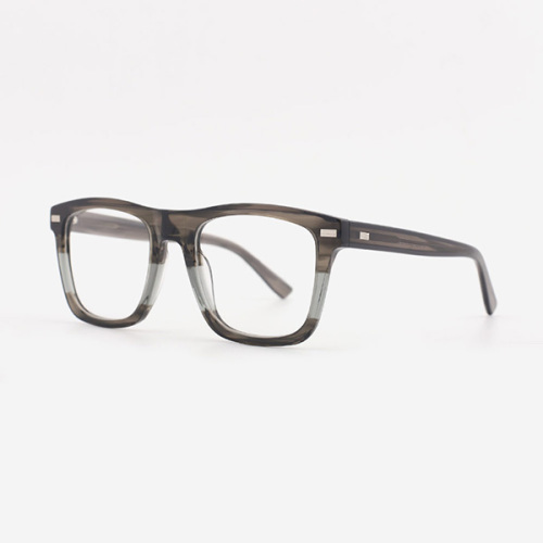 Bevelling Rectangular Acetate Men's Optical Frames