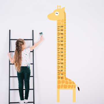 2019 Giraffe Pattern Kids Height Measurement Chart Wall Sticker: Removable and Pretty Design