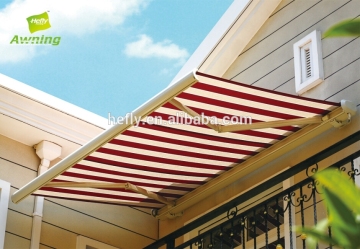 Patio retractable remote control awning