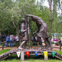 theme park statue garden decoration metal craft life size archery statue