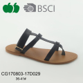 Lady New Fashion Outdoor Pu Flat Slipper