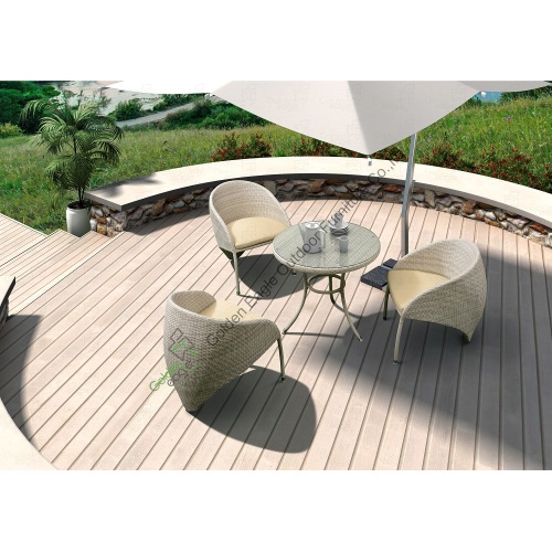 Modern Aluminum rattan chair and table patio furniture