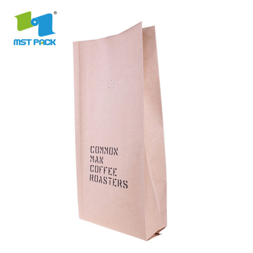 Flat bawah Kraft Paper Coffee Bags tin tie ziplock Food Packaging Bag