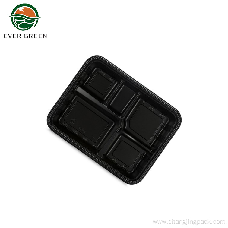 PP Plastic 5 Compartment Disposable Takeaway Lunch Container