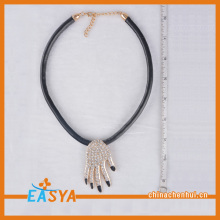 Black Chain Necklace Full Crystal Hand Pendant Necklace