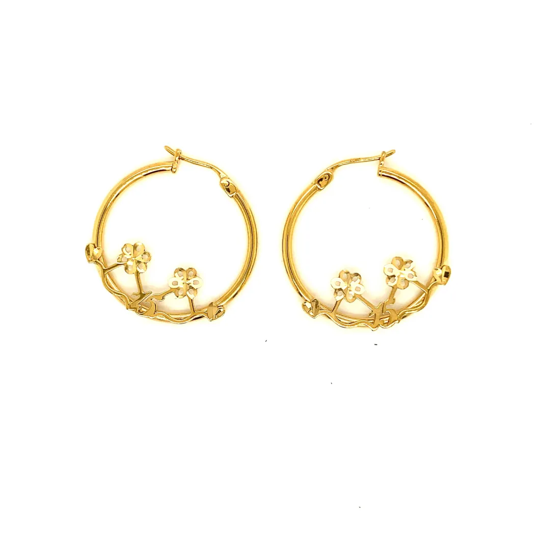 925 Silver Gold Plating Fashion Jewelry Hoop Earring/Aretes/Women Gift