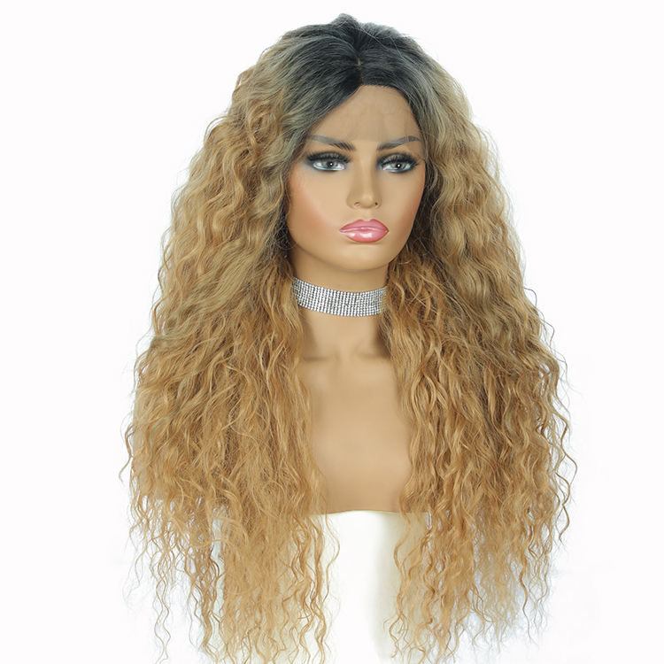 Best Vendor High Quality of Curly Highlighted Color Synthetic Front Lace Wigs