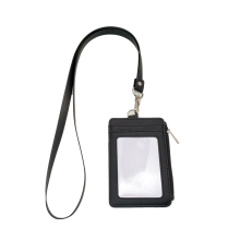 Hot Sale Black Sublimation Leather ID Card Holder with ID Window