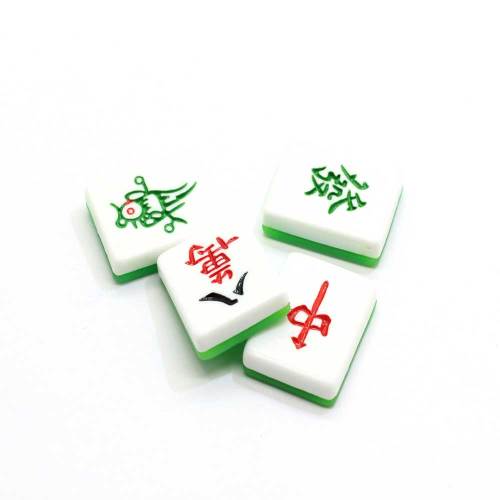 100 stks Hars Plaksteen Mahjong Tegels Voor Crafting Miniatuur Chinese Mahjong Hars Cabochons DIY Scrapbooking Craft Accessoires