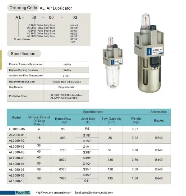 Al Series Oil Water Separator Pneumatic Air Source Treatment Lubricator