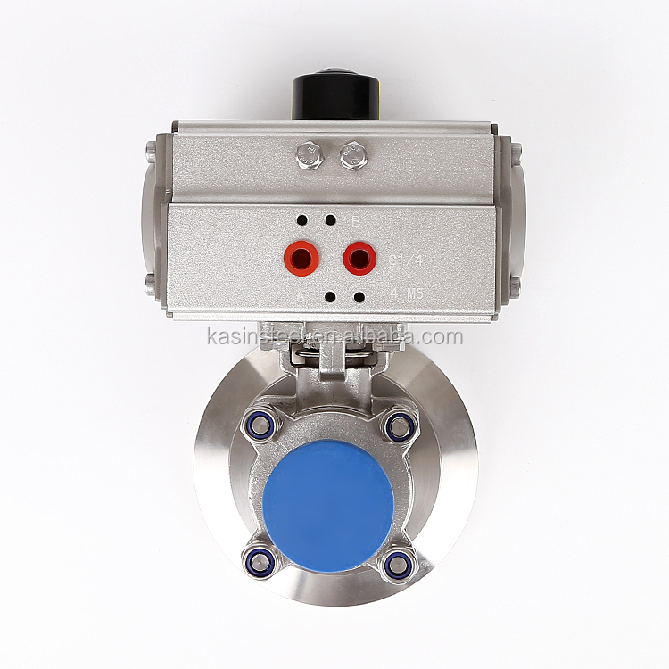 SMS/DIN Stainless Steel Sanitary Clamped Tank Bottom Pneumatic Ball Valve