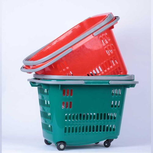 Grocery stores and supermarket supplies shopping baskets made of new pp with rolls