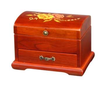 Double Deck Treasure Chest Ballerina Musical Jewelry Box