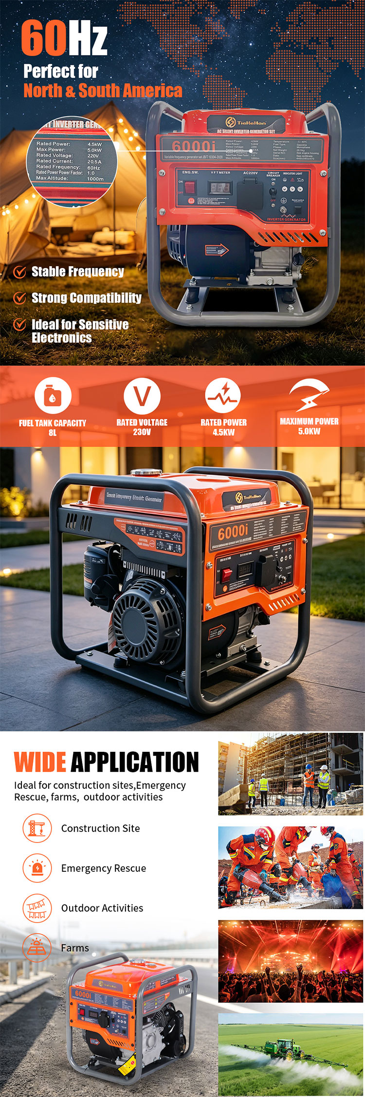 TKH6000i Open Frame Inverter Generator(11)