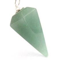 6 Side coin Shape Green Aventurine pendant 30*20mm