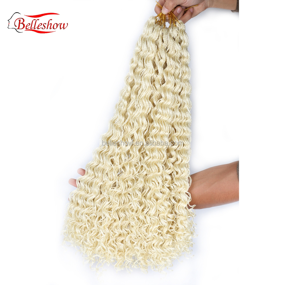 Hot sell extensions 20 inch new micro knot  curly  long crochet synthetic braiding hair curly 3x box braid hair zizi box braid