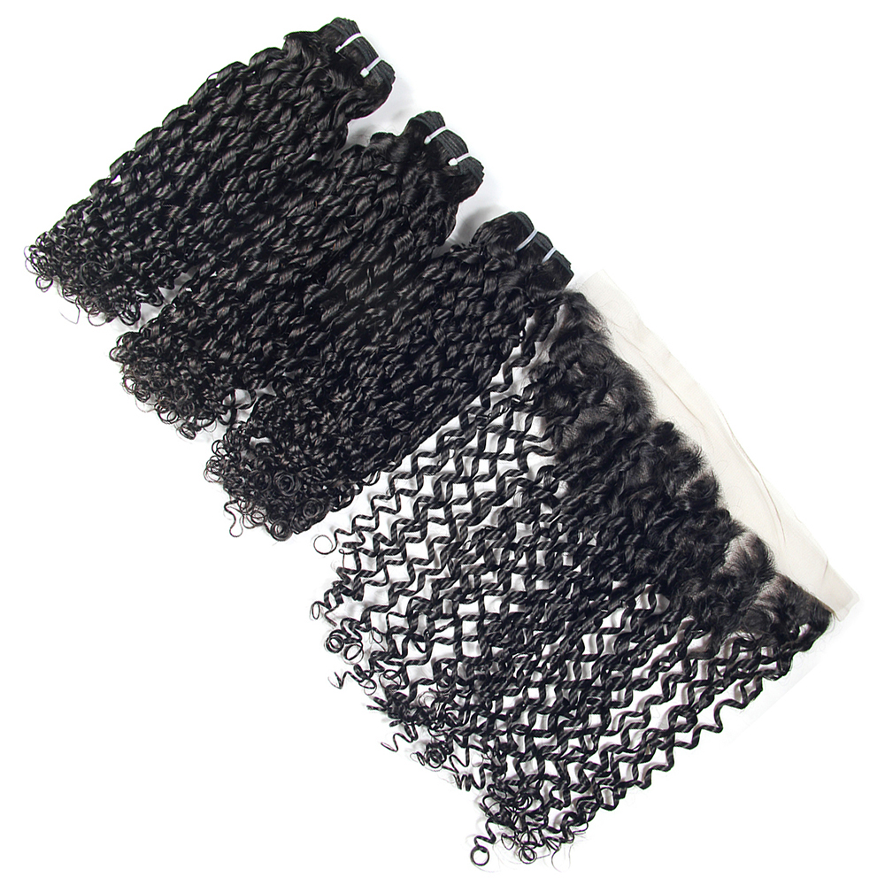 New style no tangle no shedding eurasian hair vendors, pixel curl virgin hair bundles with frontal