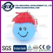 Hot sell funny face stretch ball keyring