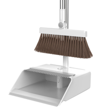 Adjustable Plastic Dust Pan and Broom Set with Long Handle