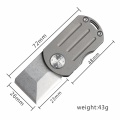 Mini cuchillo plegable de titanio de bolsillo con múltiples funciones