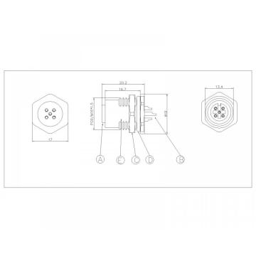 M12 2-8p Fele Filo impermeabile SW17T